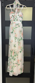 Camille La Vie Floral Chiffon Halter Gown