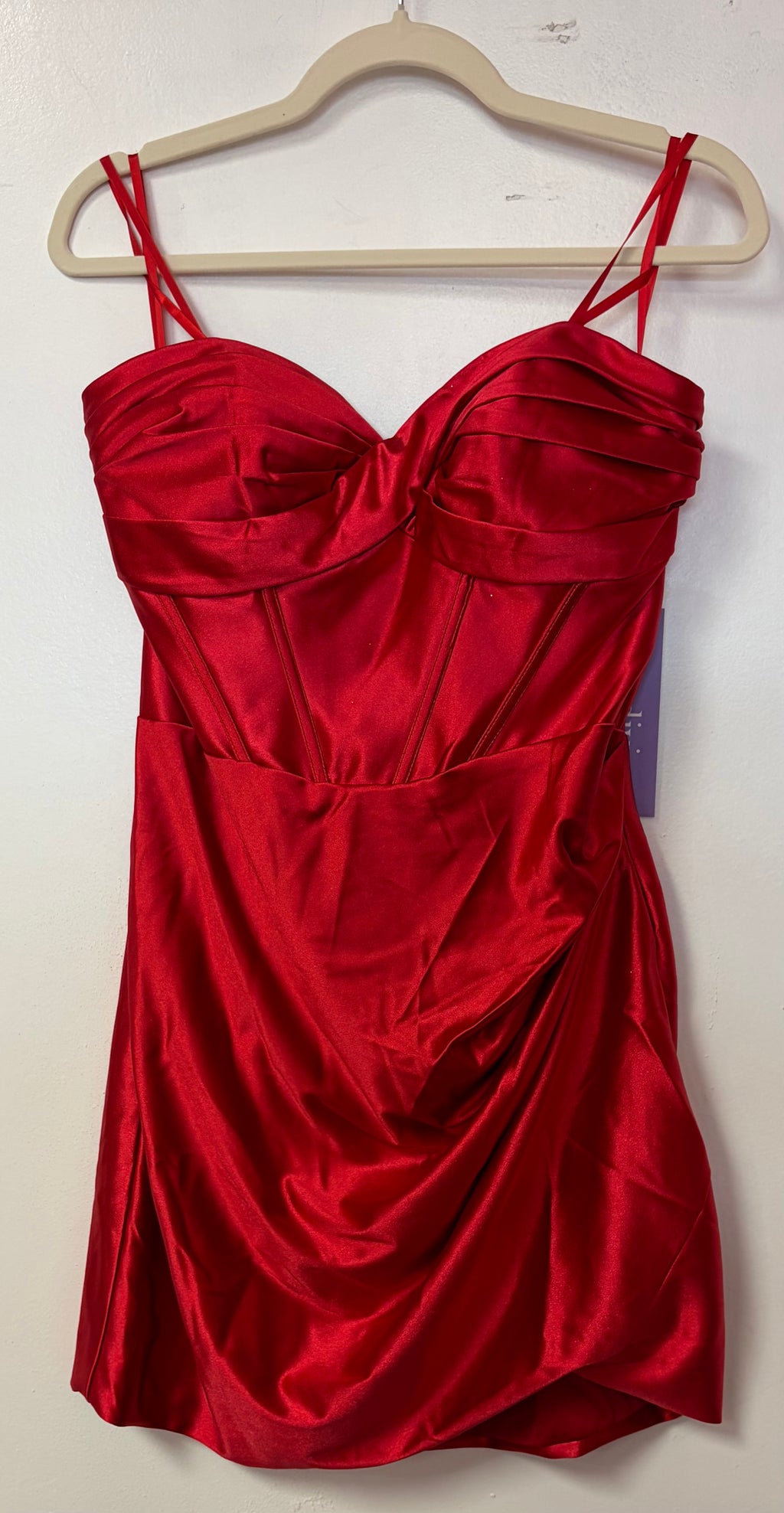 Ladivine by Cinderella Divine - STRAPLESS SATIN FITTED MINI DRESS