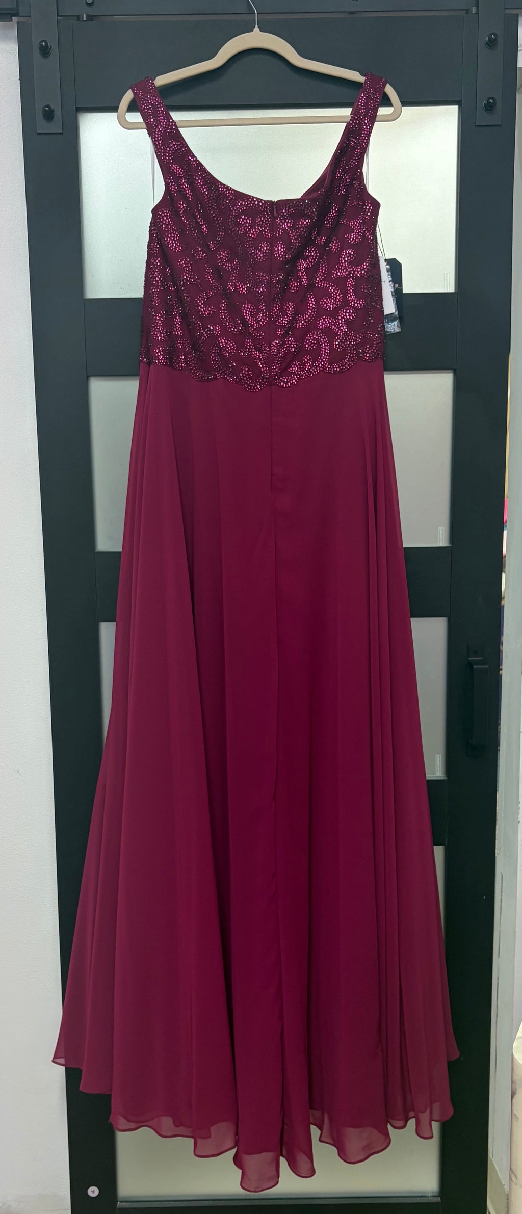 The Secret Dress by Alyce Paris 1385 Berry Embellished Chiffon Formal Gown