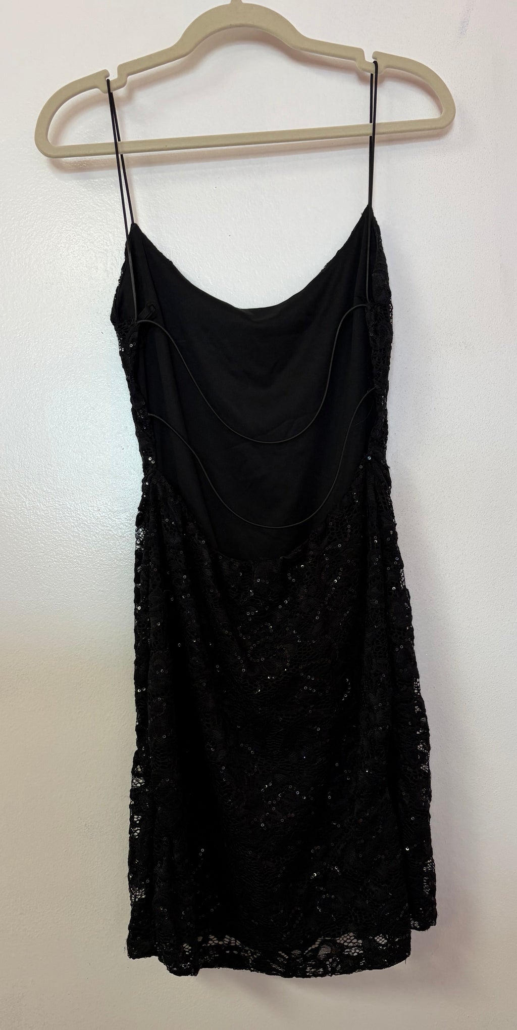 B Darlin Black Sequin Lace Cocktail Dress