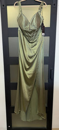 Olive green Cinderella Divine evening gown