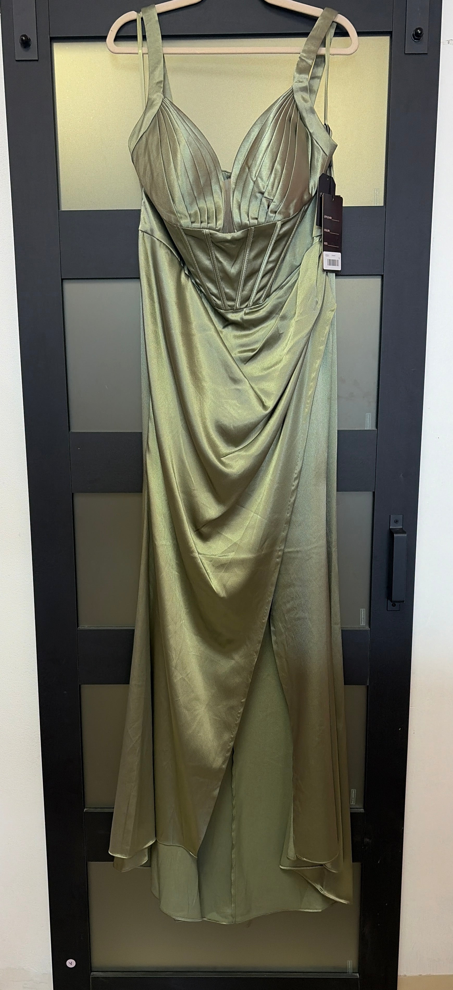 Olive green Cinderella Divine evening gown