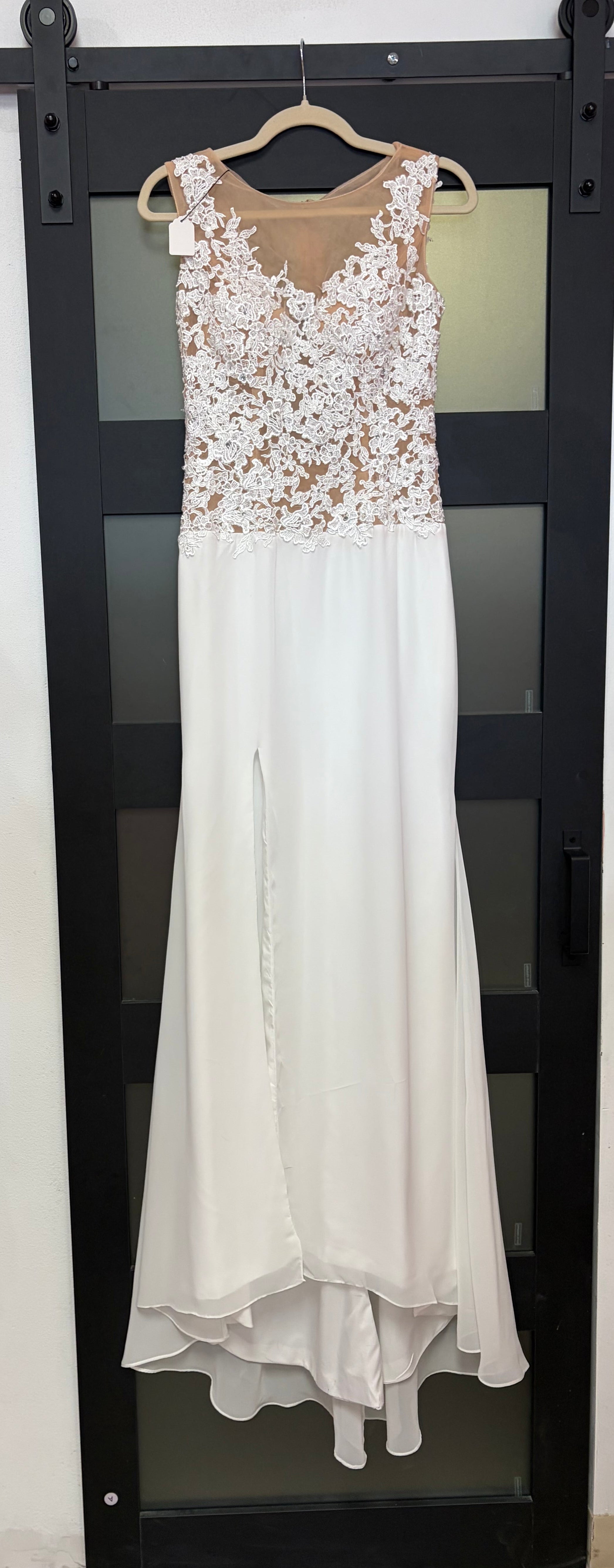 Illusion Lace Chiffon Bridal Gown