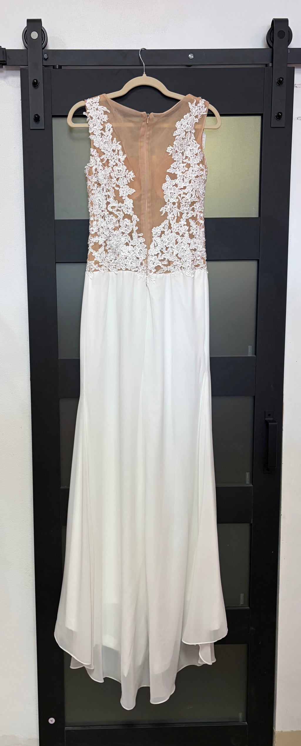 Illusion Lace Chiffon Bridal Gown