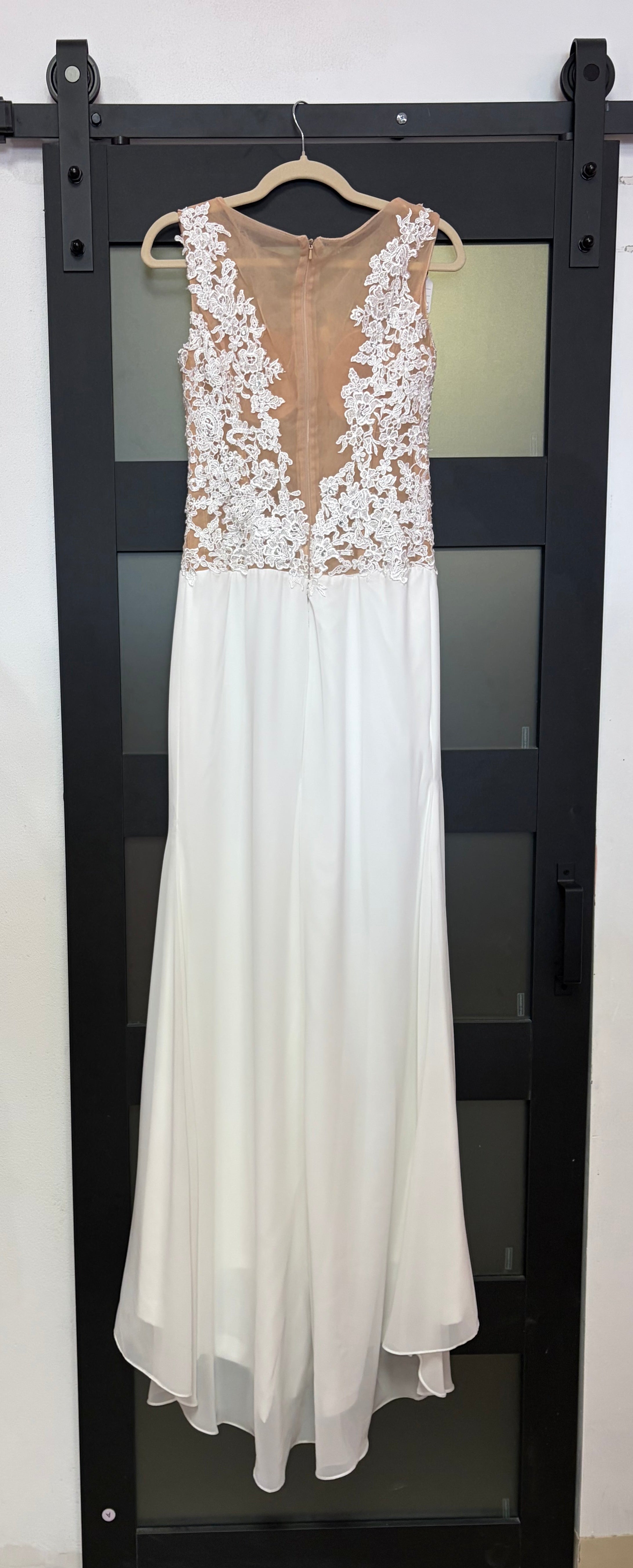 Illusion Lace Chiffon Bridal Gown