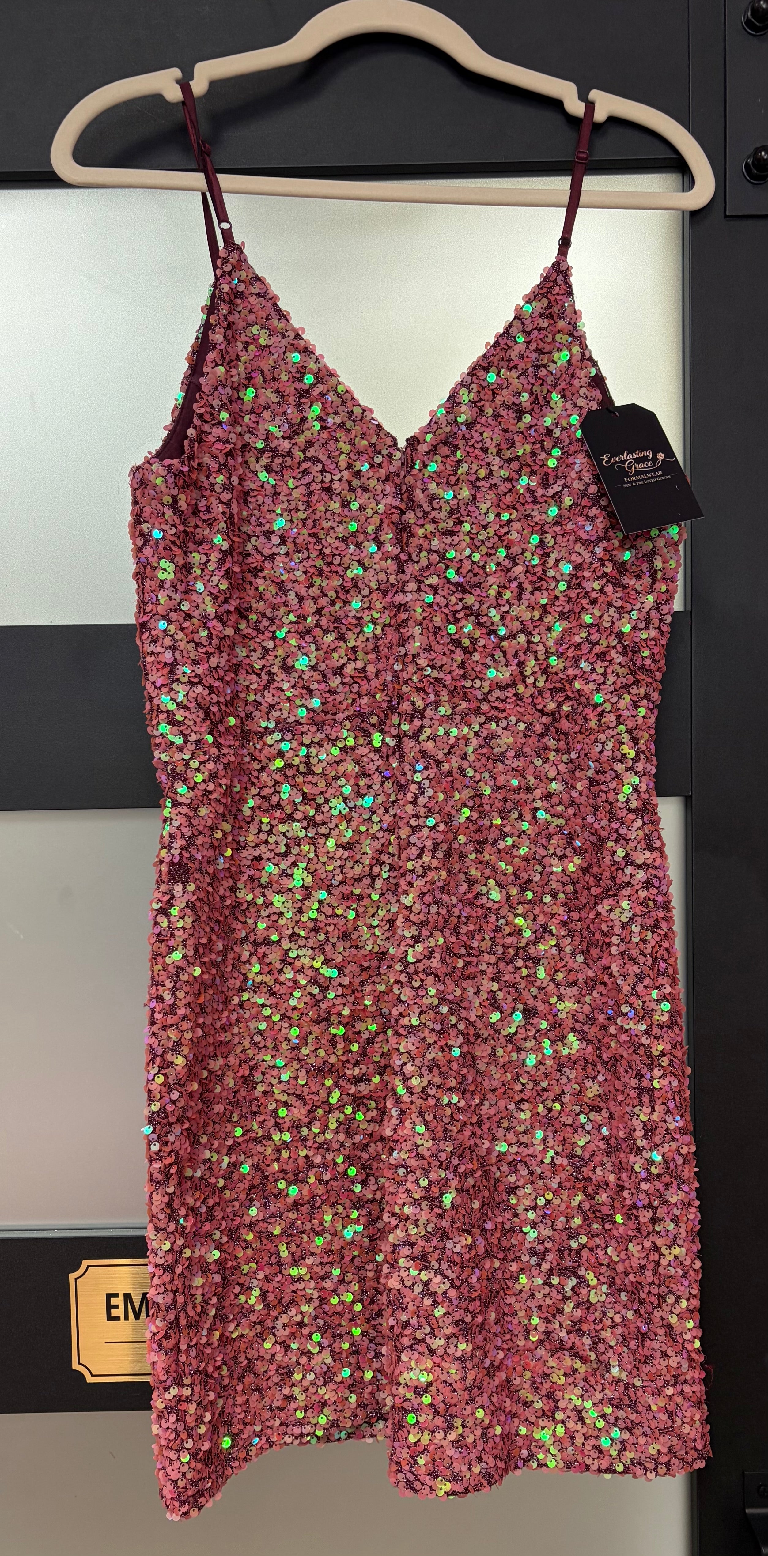 Speechless Pink Iridescent Sequin Bodycon Mini Dress