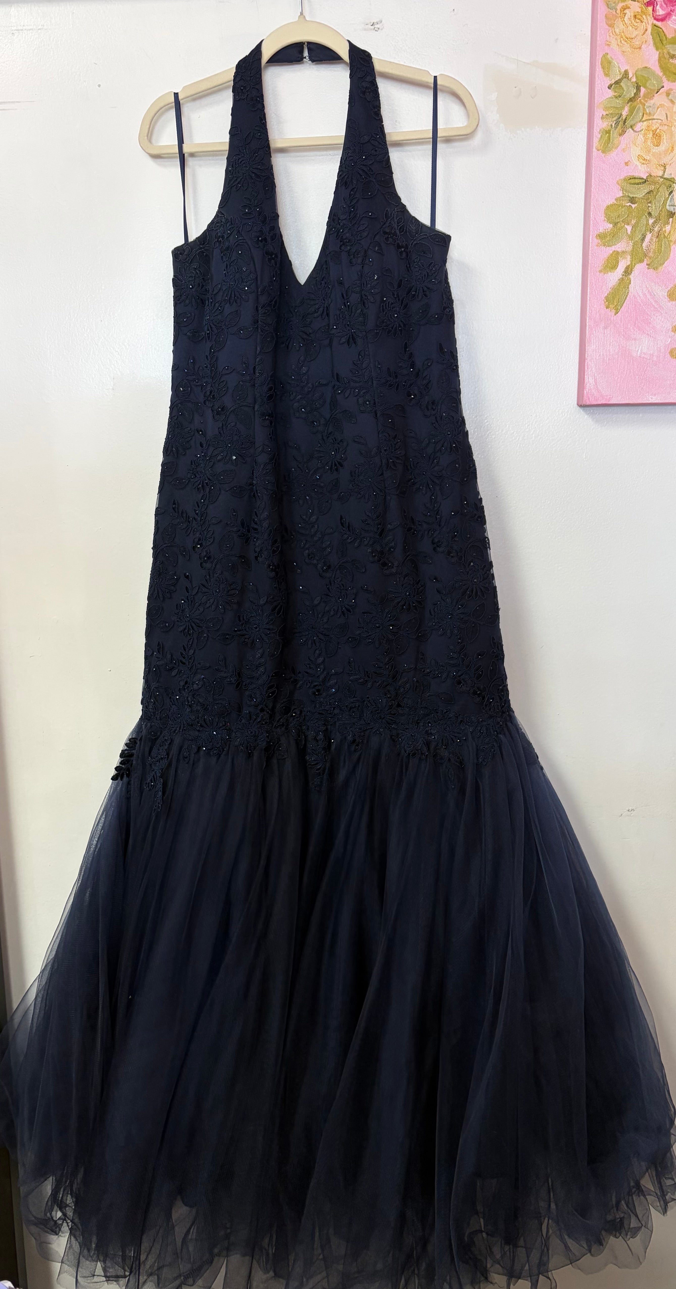 Tease Prom Navy Halter Mermaid Gown