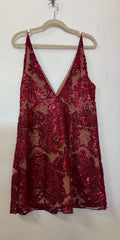 Free People Red Sequin Mini Dress