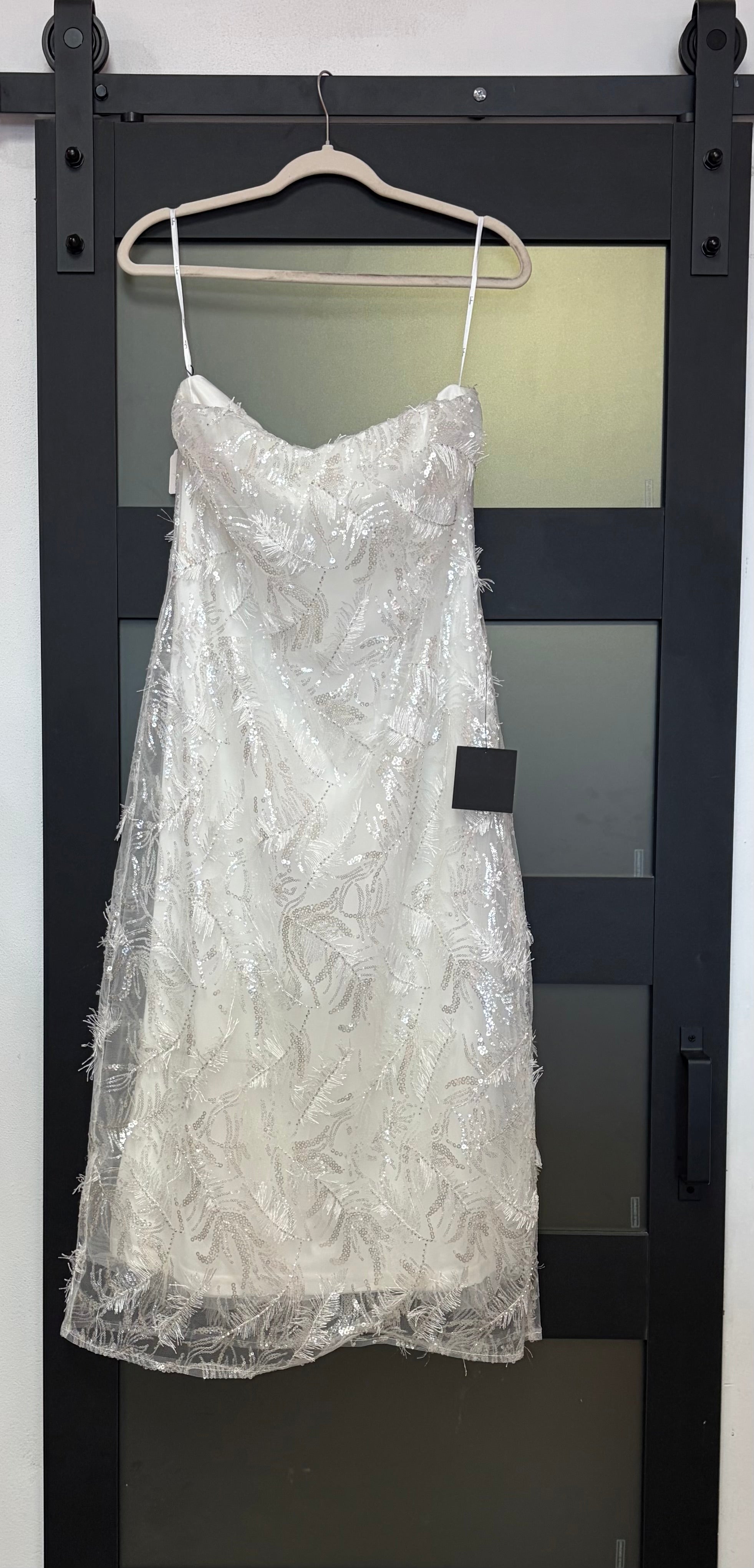 Lulu's Glamorous Bridal Mini with Delicate Fringe Detail