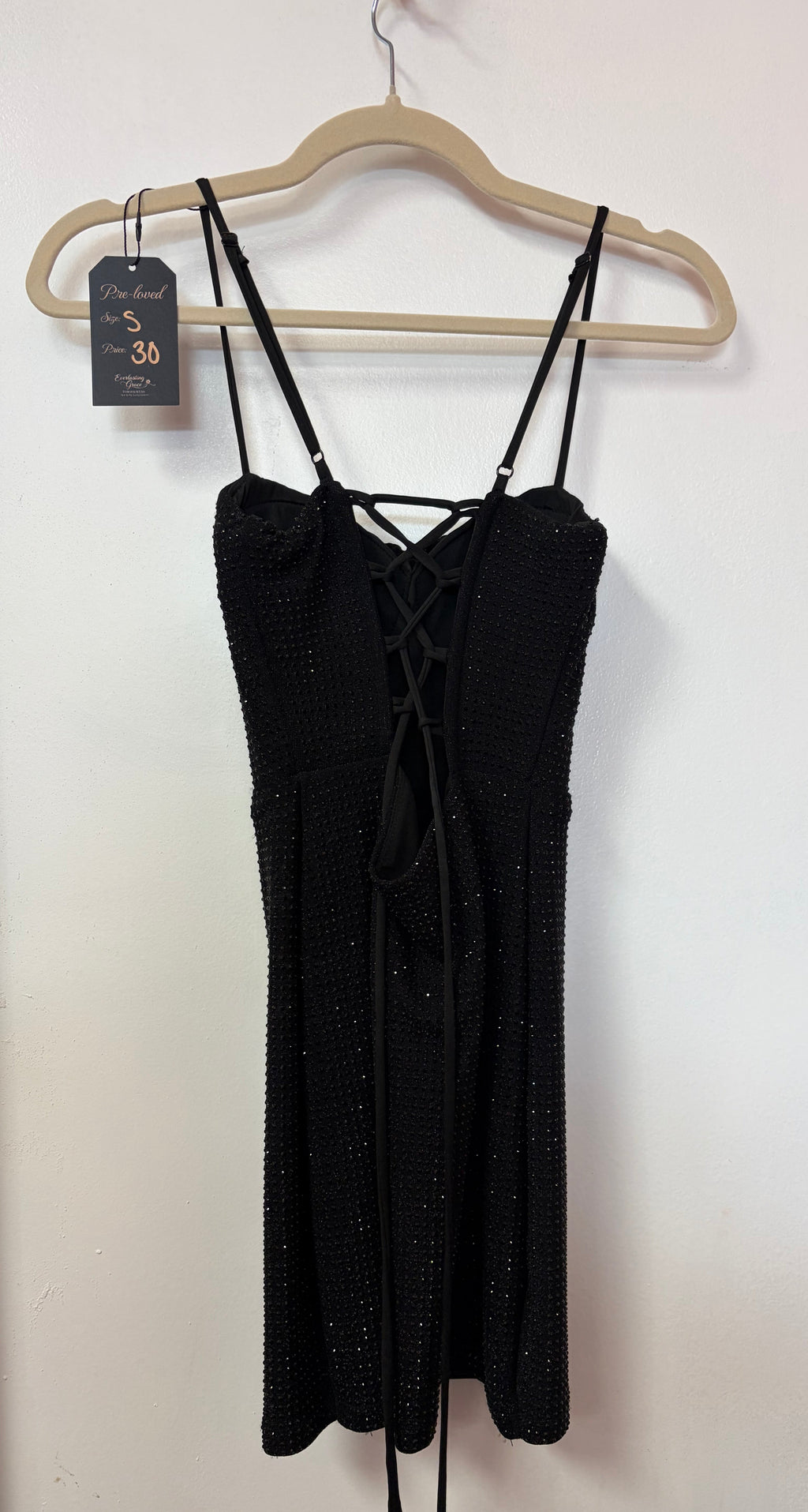 Black Rhinestone Bodycon Mini Dress