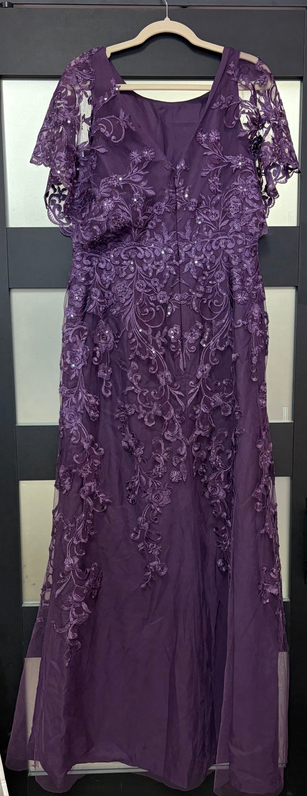 JJ’s House 285918 Purple Embroidered Evening Gown