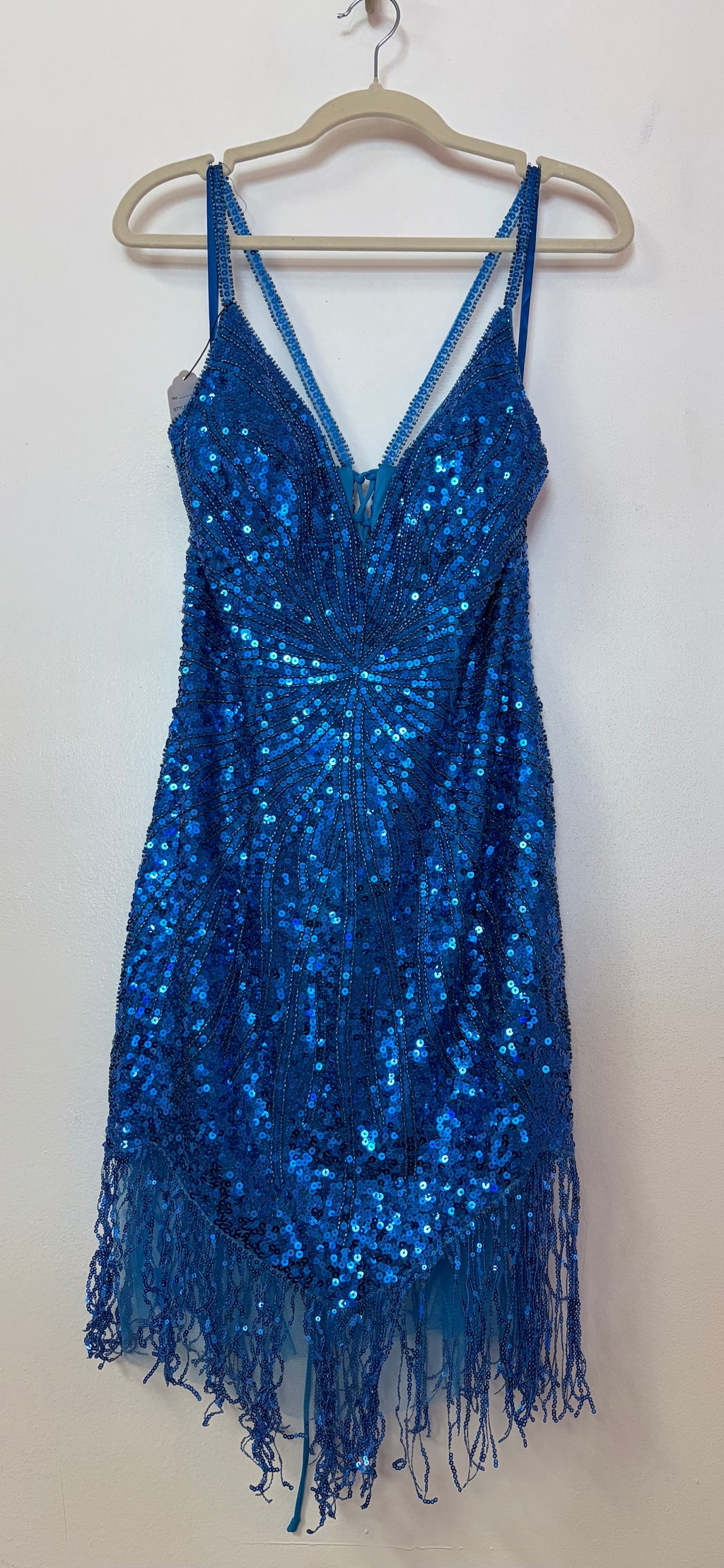 Royal Blue Beaded Fringe Dress