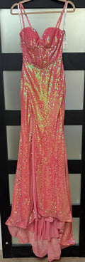 Colette CL12054 Blush Iridescent Sequin Corset Gown