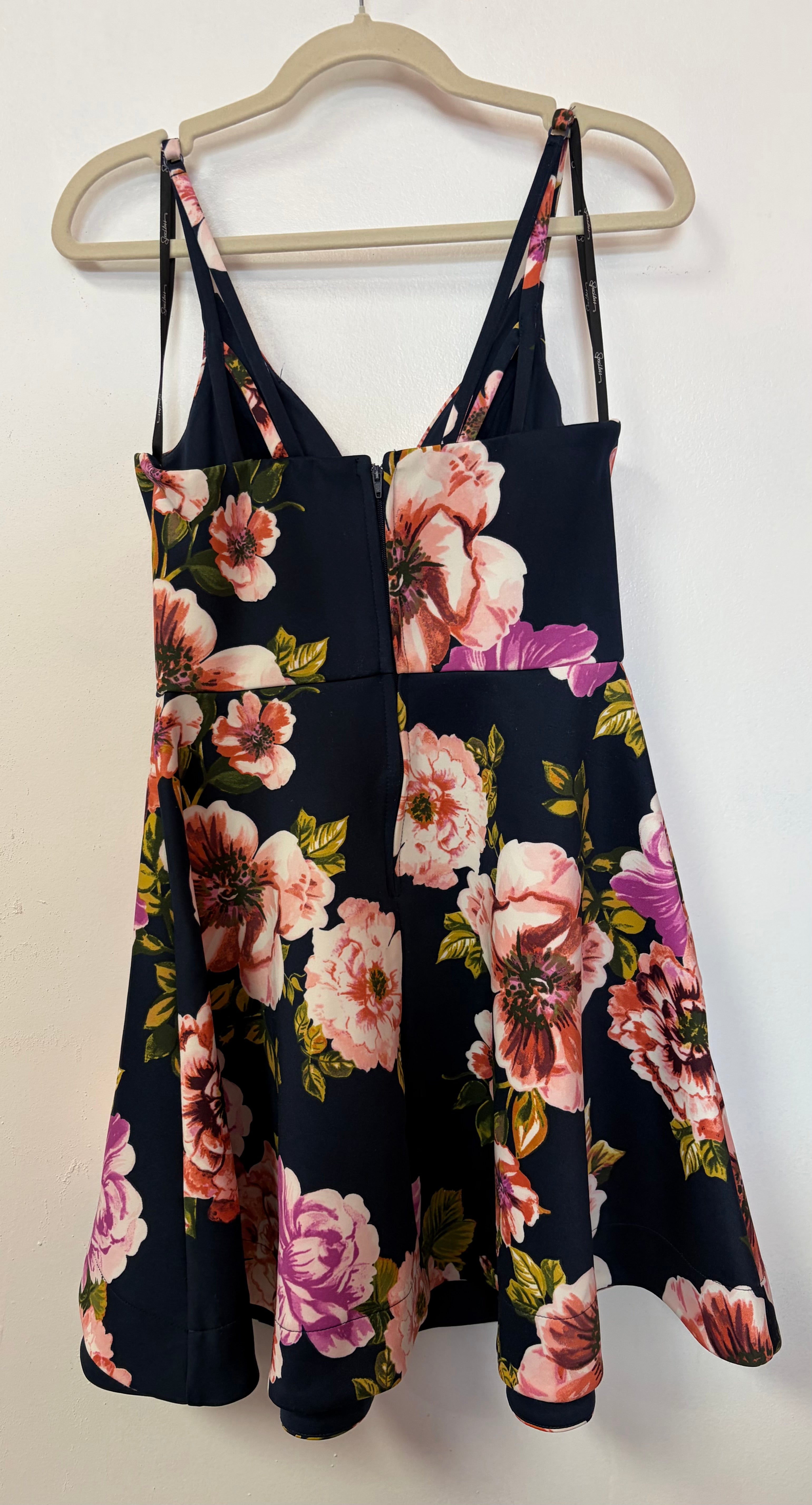 Speechless Navy Floral Fit & Flare Cocktail Dress