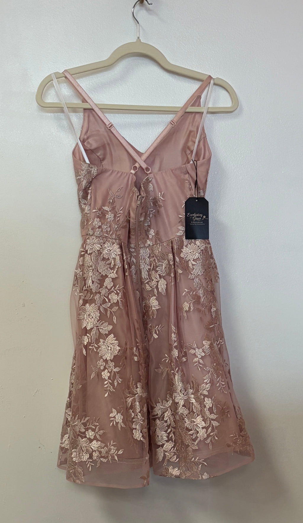 BCX Blush Floral Lace Fit & Flare Dress