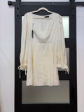 Lulus Ivory Floral Detail Long Sleeve Mini Dress