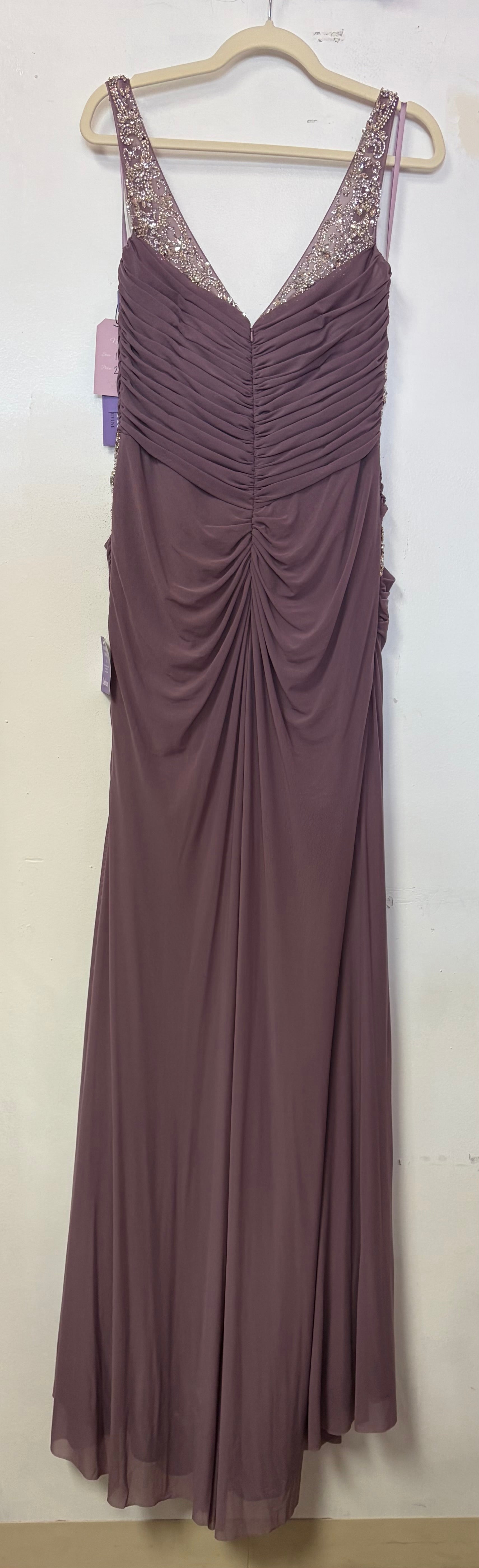 LaDivine CDS562 Draped Formal Gown with Embellished Bodice
