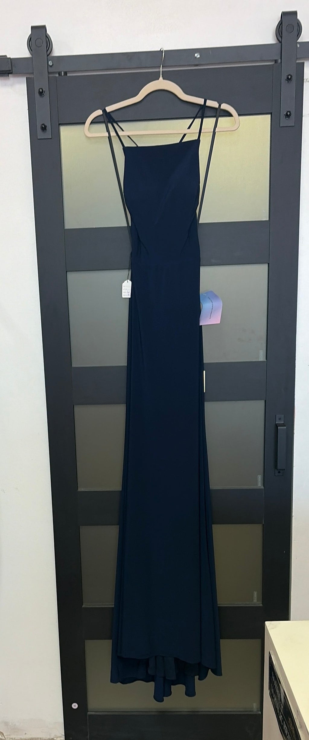 Alyce Paris Navy Open-Back Formal Gown