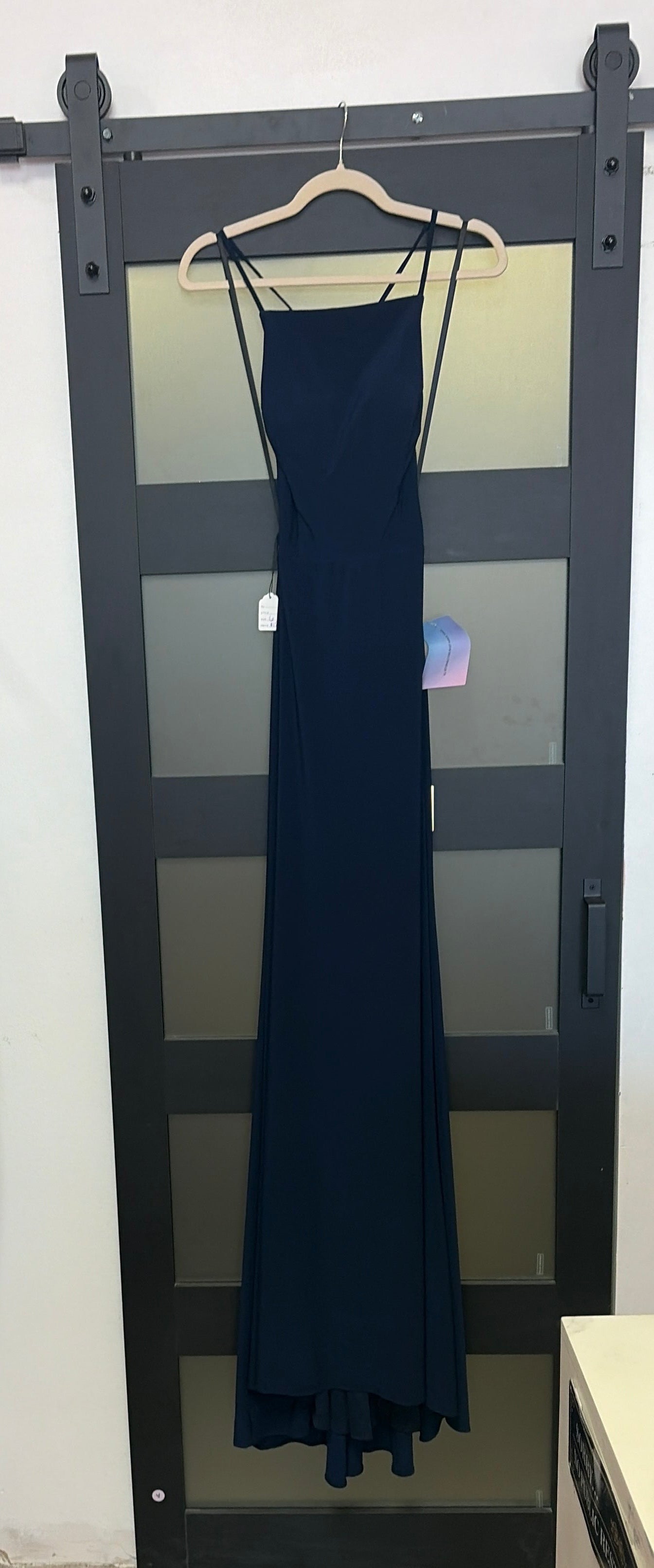 Alyce Paris Navy Open-Back Formal Gown