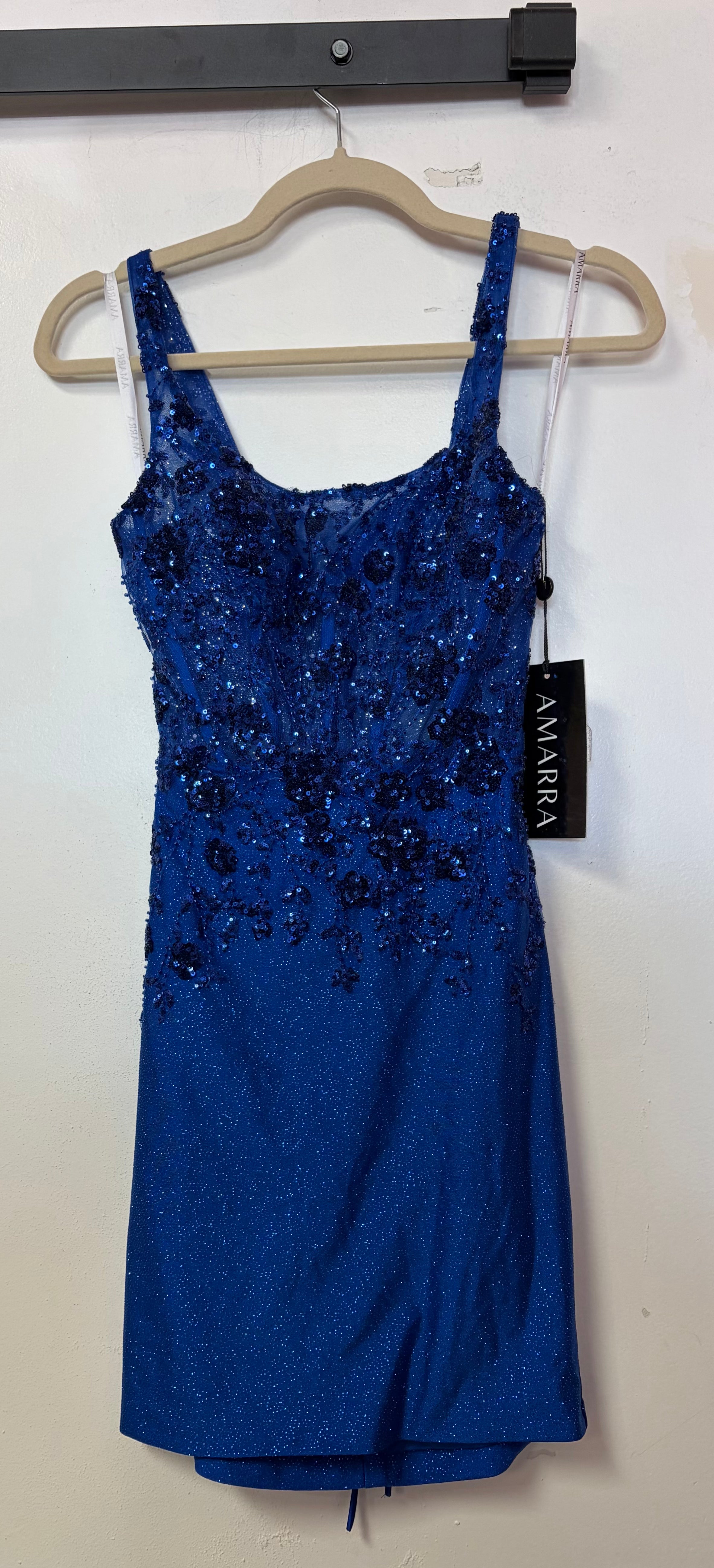 Amarra 88700 Royal Blue Embellished Homecoming Dress