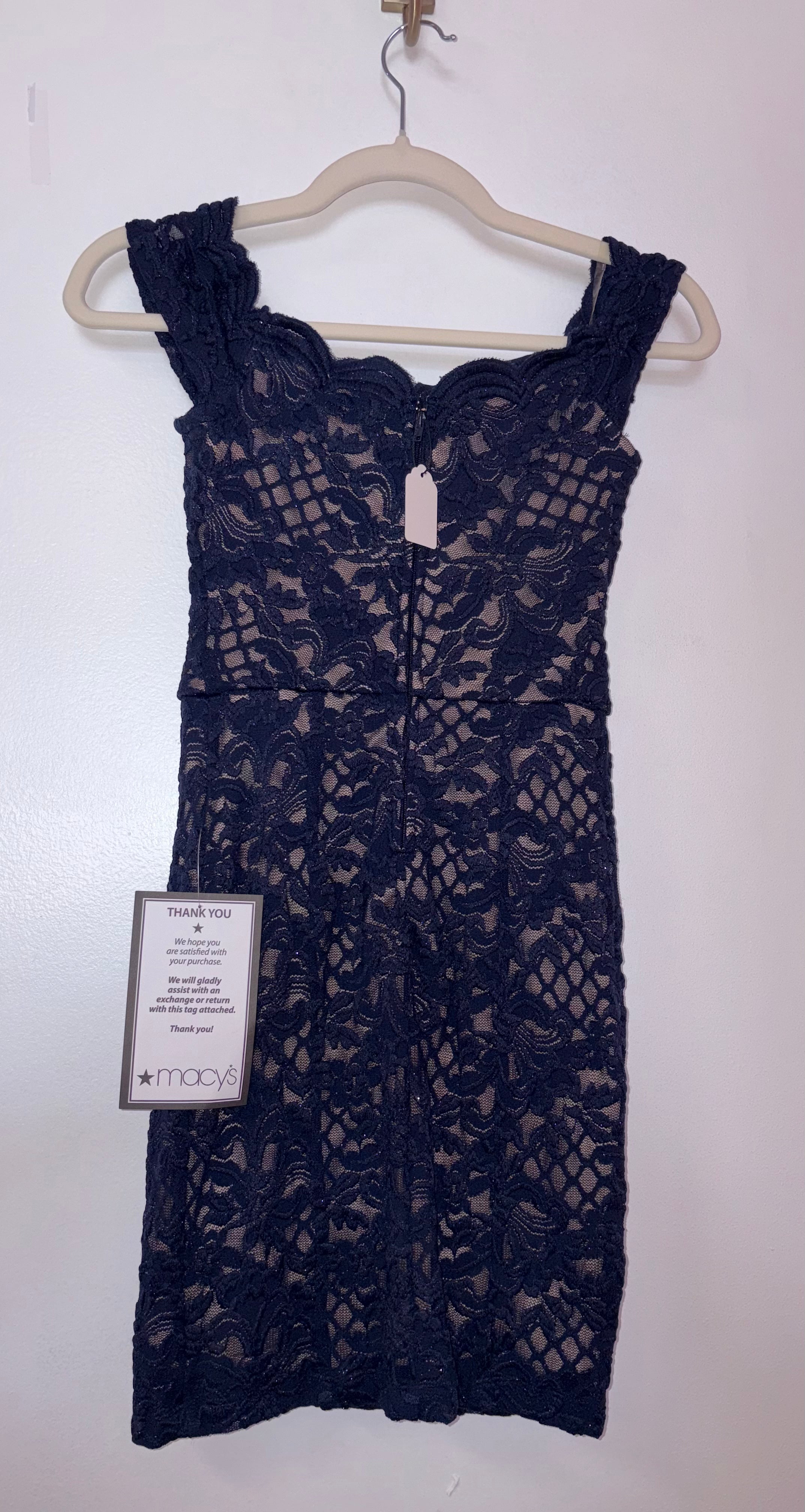 Speechless Navy Lace Sweetheart Cocktail Dress