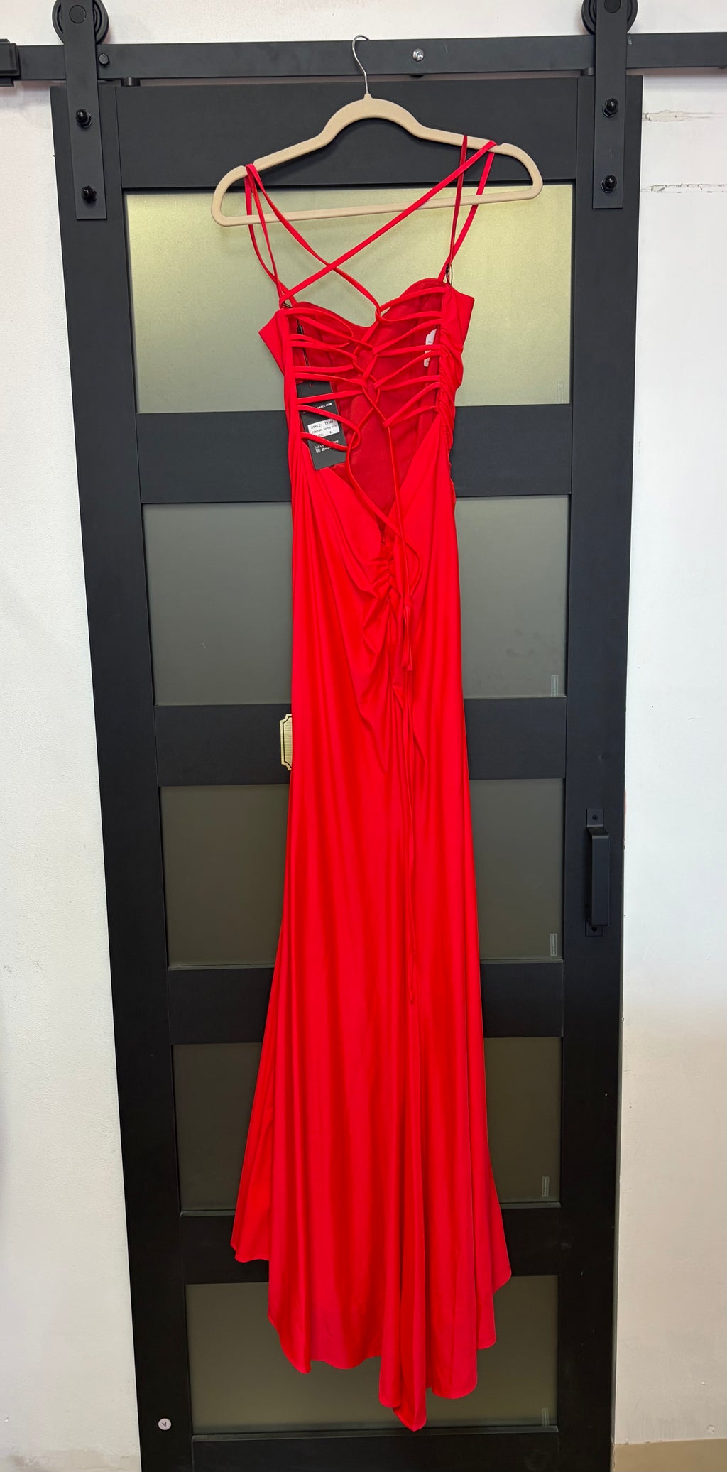 Nox Anabel Style T1140 Apple Red Satin Gown