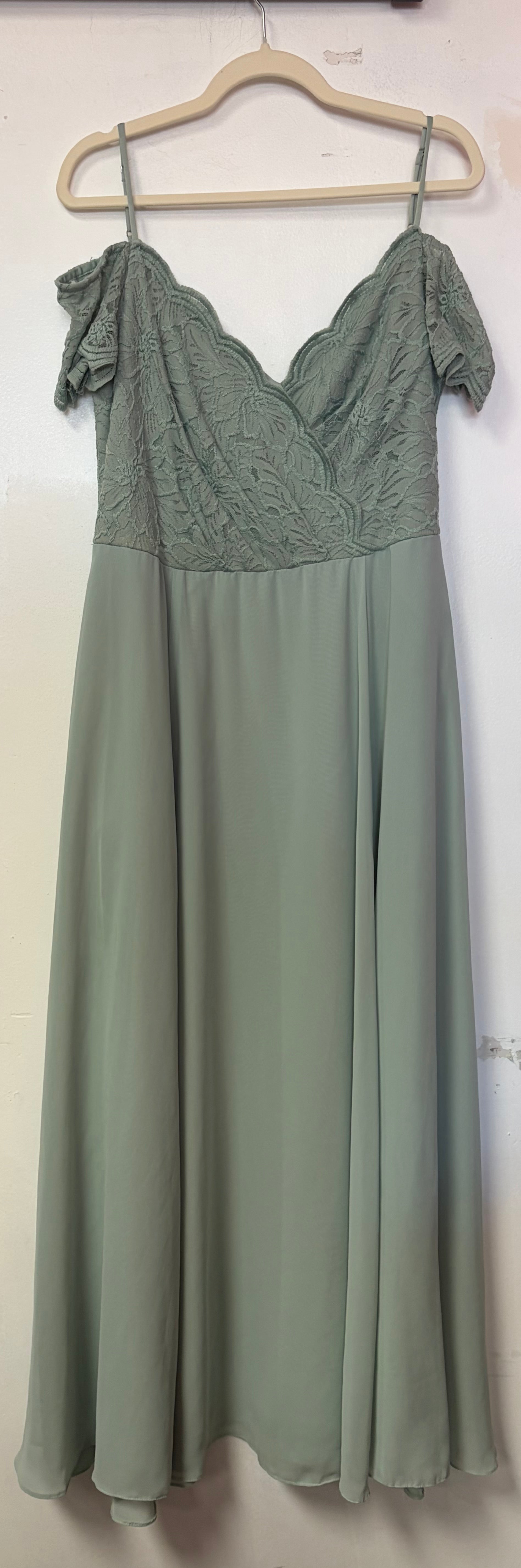 Sage Green Lace Bodice Gown