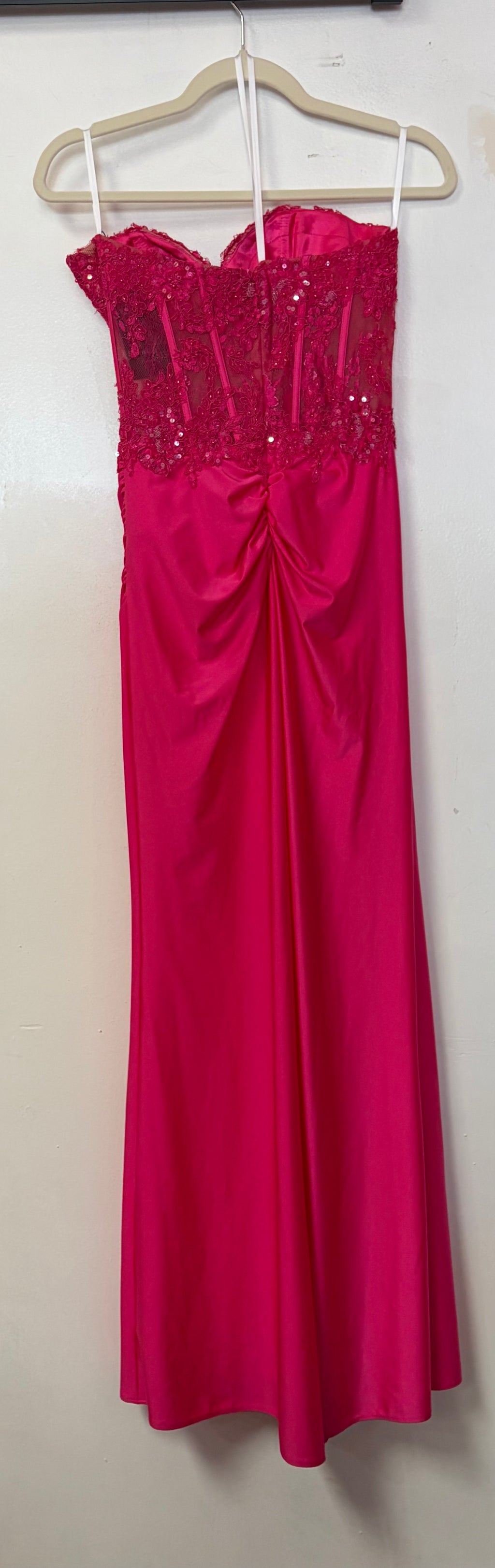 Sherri Hill 55334 – Hot Pink Strapless Corset Gown