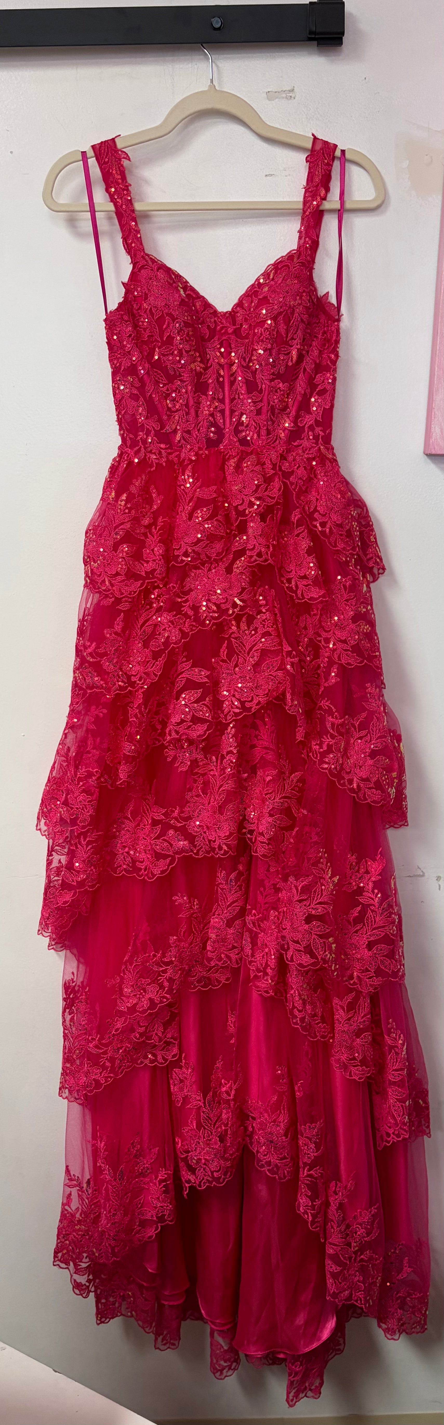 Nox Anabel T1335 Lace Appliqué A Line Prom Gown