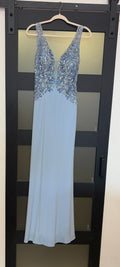 Ellie Wilde by Mon Cheri EW117045 Light Blue Beaded Gown