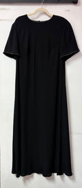 Adrianna Papell Black Embellished Short Sleeve Gown