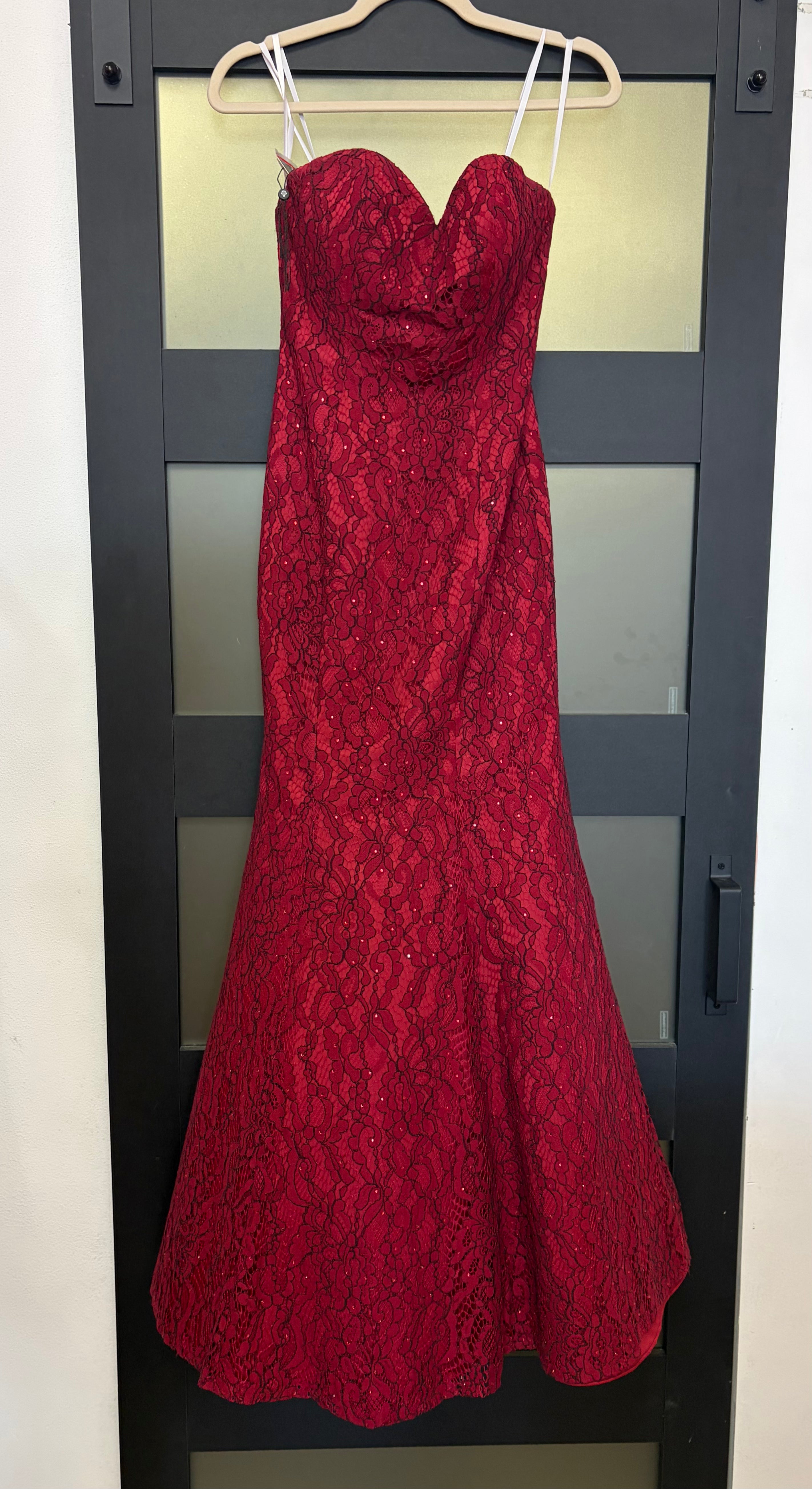 Alyce Paris 1294 Red Lace Mermaid Gown