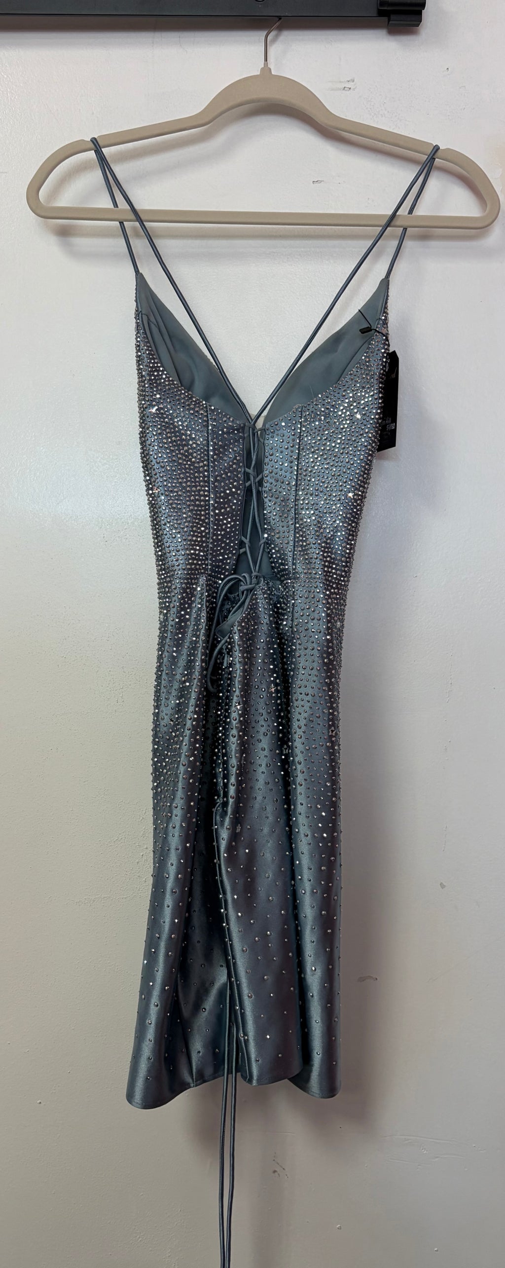 Sherri Hill 54830 – Slate Blue Rhinestone Cocktail Dress