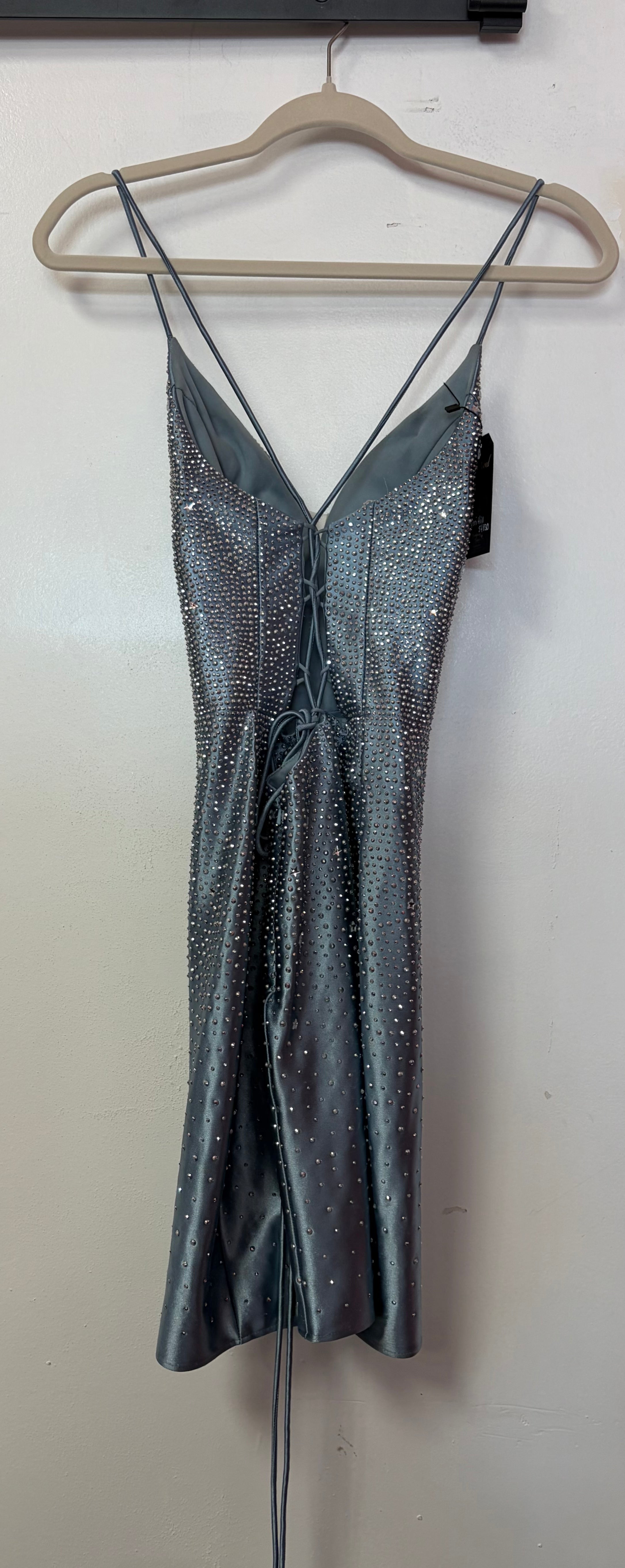 Sherri Hill 54830 – Slate Blue Rhinestone Cocktail Dress