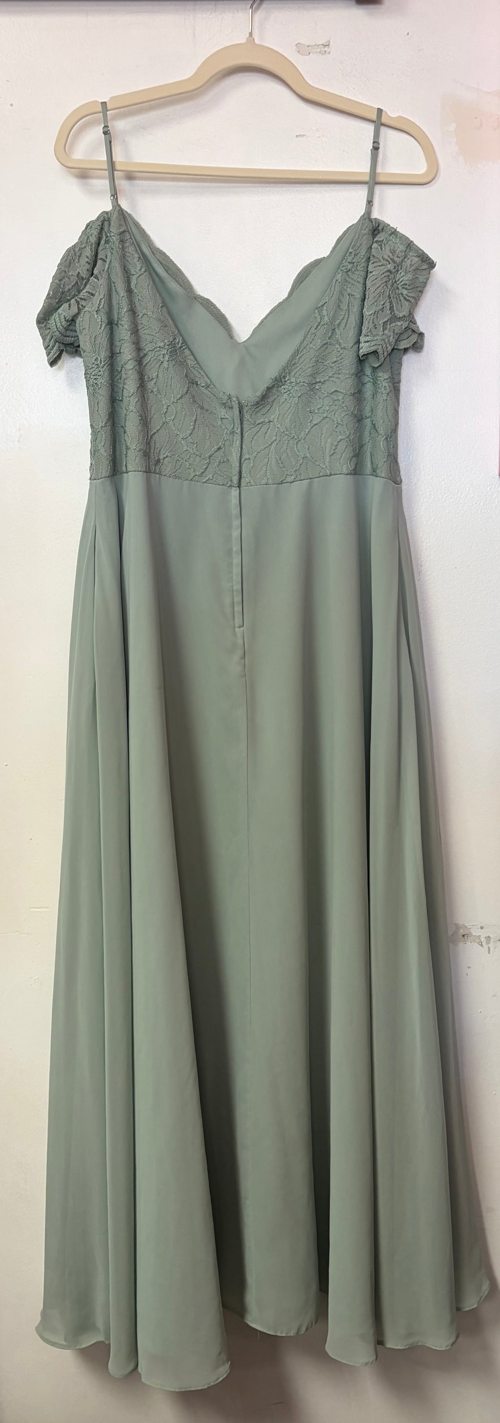 Sage Green Lace Bodice Gown