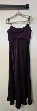 Betsy & Adam Plum Cowl Neck Satin Formal Dress