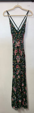 Primavera Couture 3073 Emerald Green Floral Beaded Evening Gown