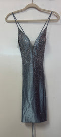 Sherri Hill 54830 – Slate Blue Rhinestone Cocktail Dress