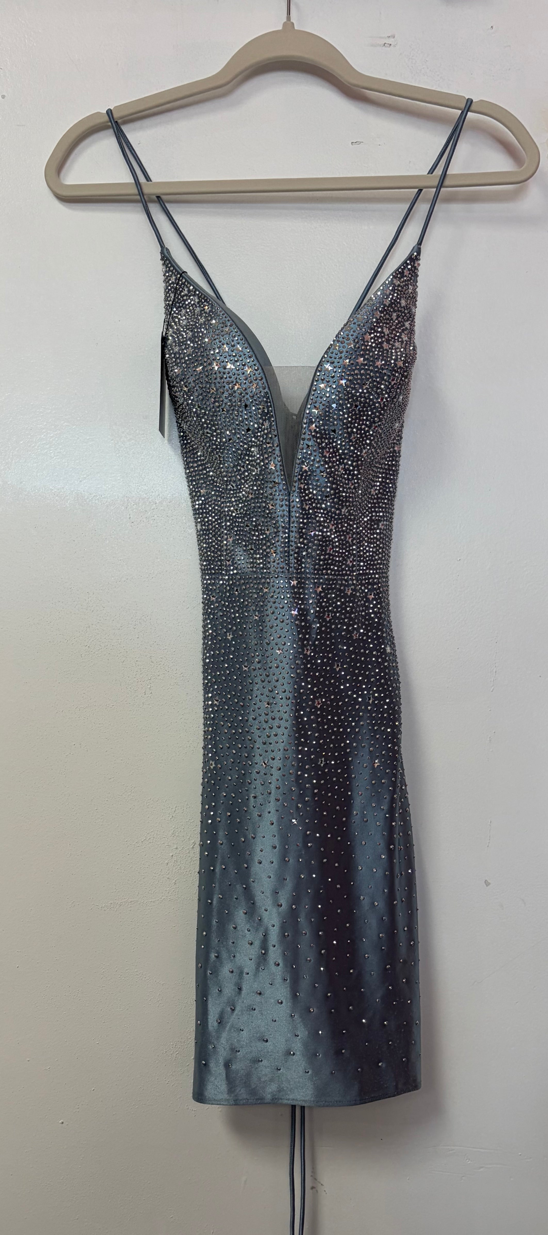 Sherri Hill 54830 – Slate Blue Rhinestone Cocktail Dress
