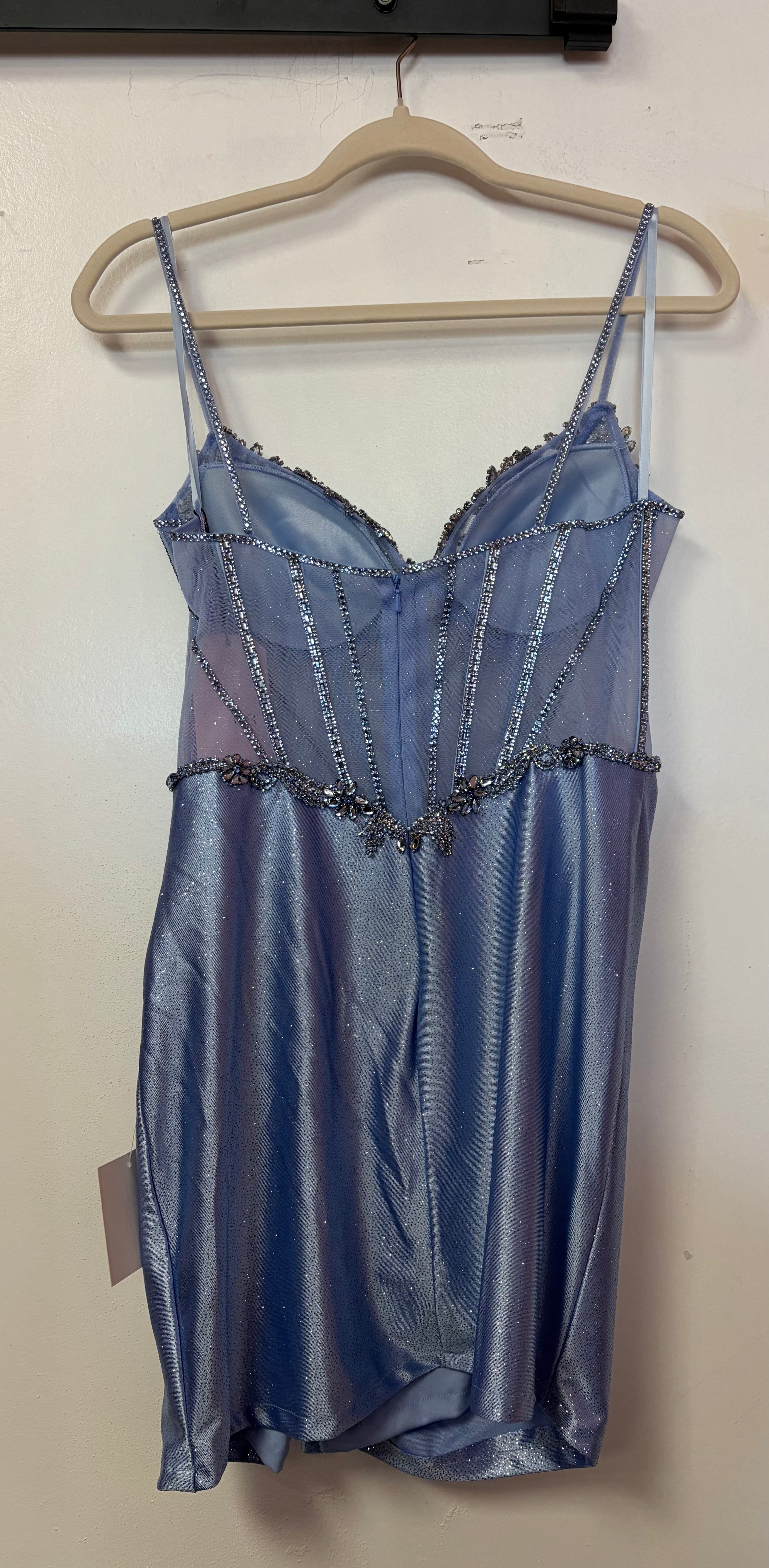 LaDivine CC503 Light Blue Embellished Corset Homecoming Dress