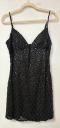 Alex & Sophia Black Beaded Mini Dress