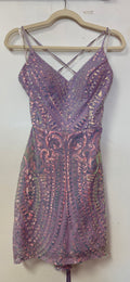 JVN by Jovani 5759 Lavender Iridescent Sequin Cocktail Dress