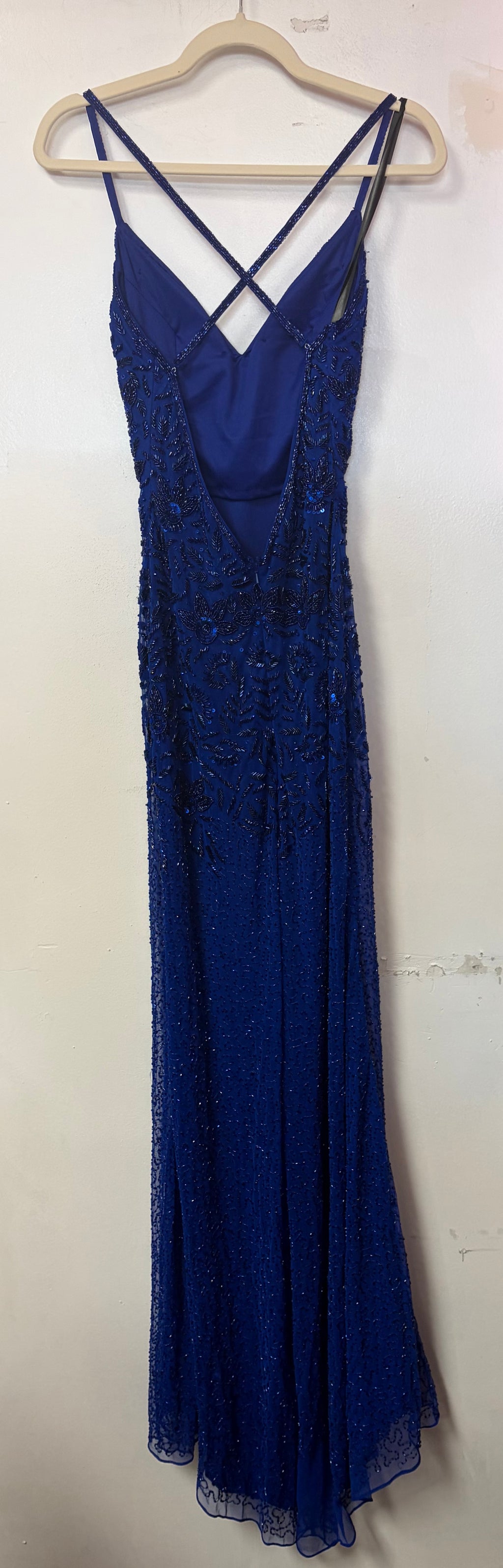 Primavera Royal Blue Beaded Gown