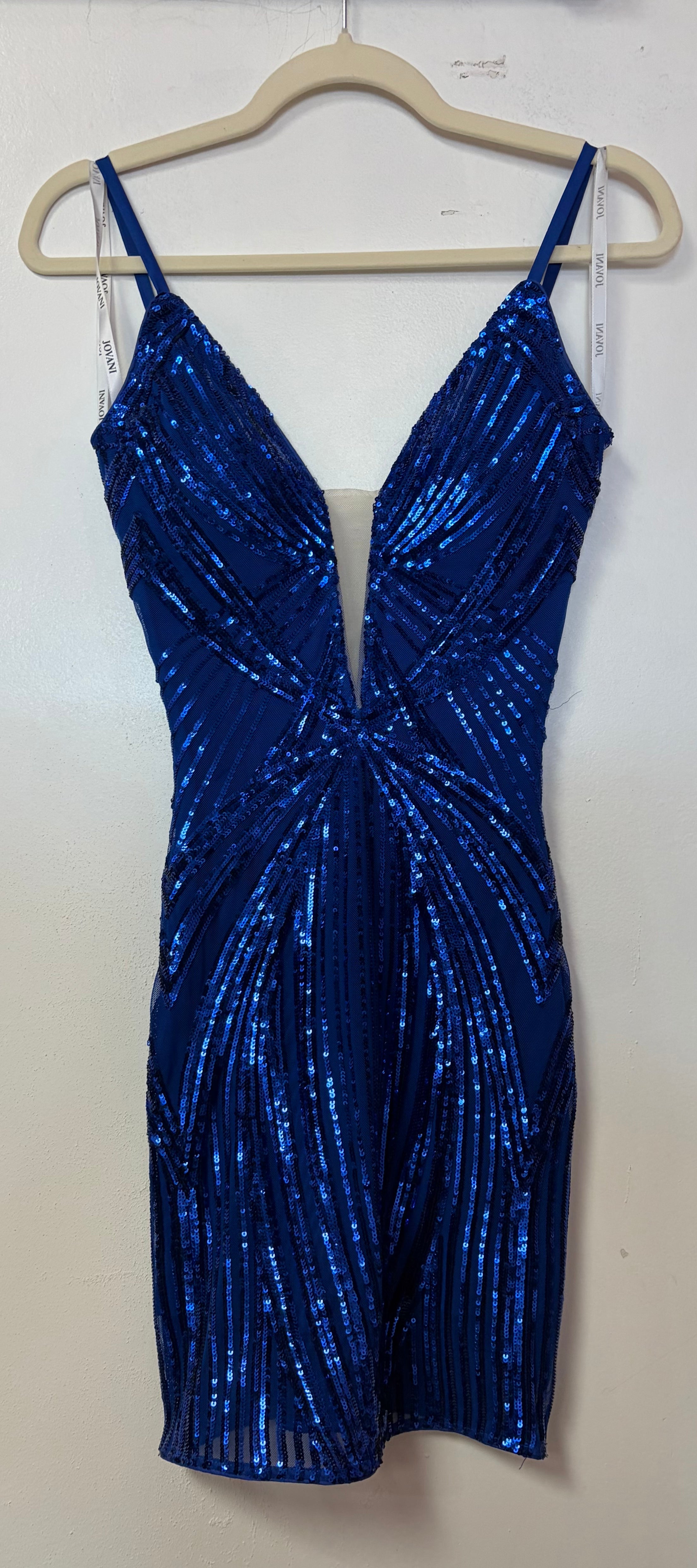 Jovani 36783 Royal Blue Sequin Mini Dress