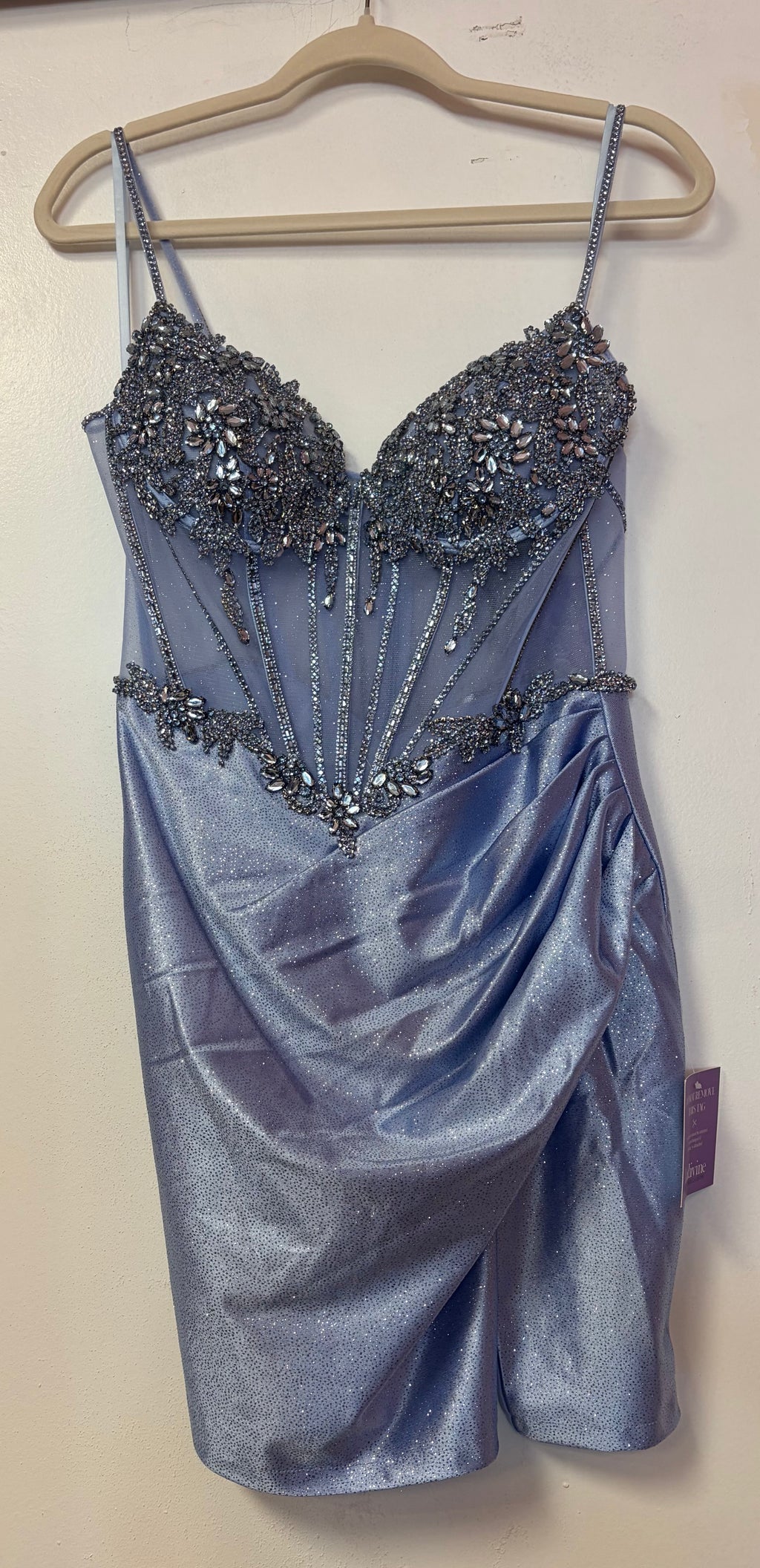 LaDivine CC503 Light Blue Embellished Corset Homecoming Dress