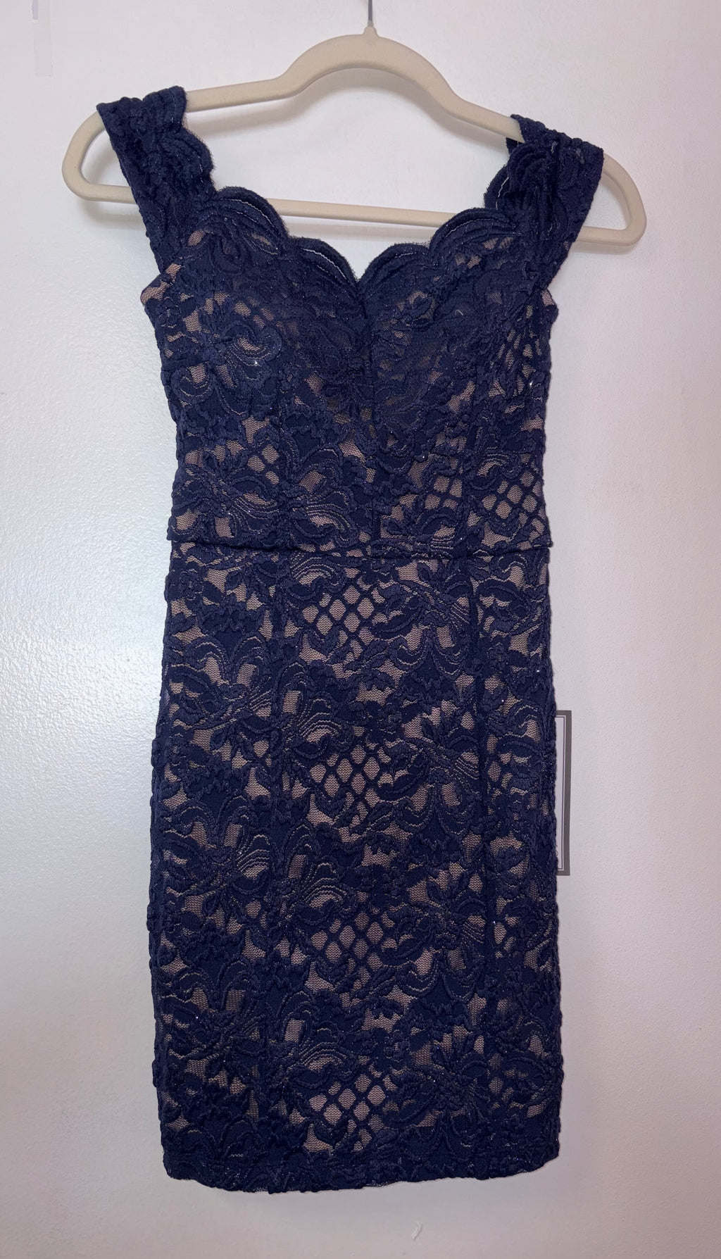 Speechless Navy Lace Sweetheart Cocktail Dress