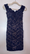 Speechless Navy Lace Sweetheart Cocktail Dress