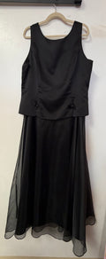 Dave & Johnny Black Sleeveless Chiffon Formal Dress