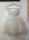 LUXXEL White Tiered Tulle Mini Dress