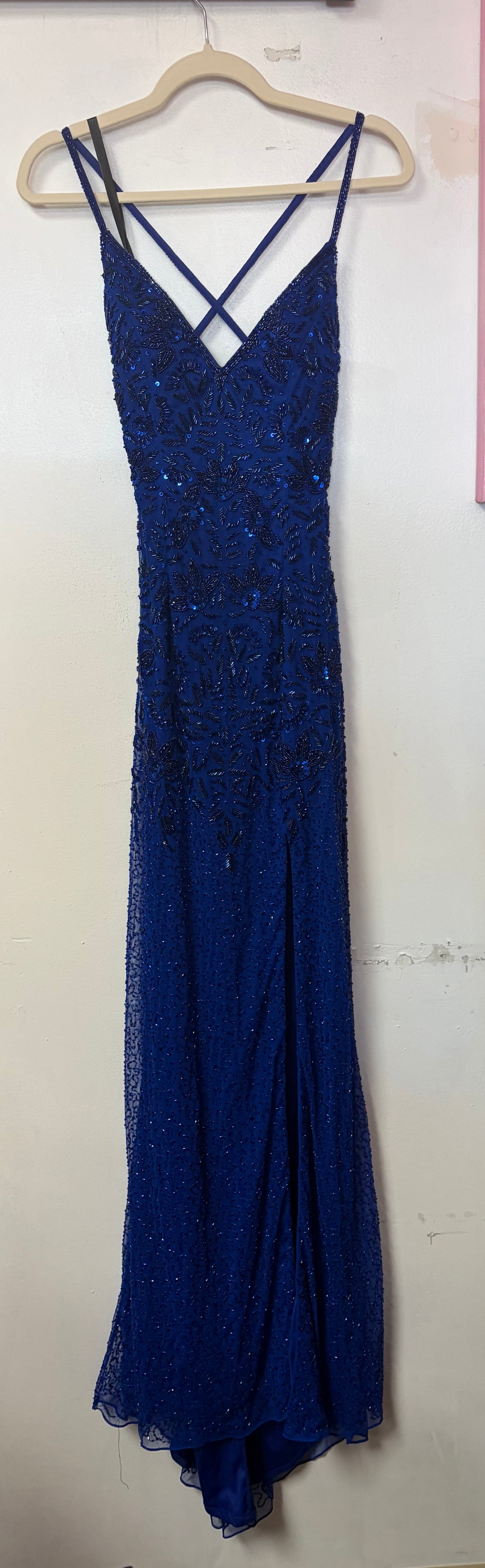 Primavera Royal Blue Beaded Gown
